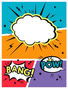 comic speech bubbles with the word bang on them