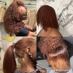 Cute Hair Dyes For Black Women, Honey Brown Peekaboo Hair, Honey Brown And Ginger Hair, Soft Auburn Hair Color On Black Women, Dye Colors For Black People, Passed Out Reaction Pic, Natural Hair Dyed Black Women, Different Color Brown Hair, Dye Hair Black Women