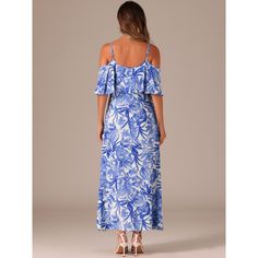 This off-shoulder tropical dress with a ruffle sleeve and midi-length details adds to your femininity. Suits for daily wear, casual, dating, weekend, shopping, beach, outdoors, vacation, etc. Pair with sandals and pretty bags for a casual and fashionable look. Fashioned in a lively flower pattern with a flare sleeve, this off-shoulder dress features midi length for a crisp finish to any look. Flowy Midi Dress, Casual Dating, Ruffle Fabric, Tropical Dress, Ballet Dress, Ruched Midi Dress, Midi Short Sleeve Dress, Pretty Bags, Women Midi