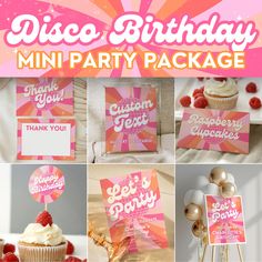 "Step into the vibrant hues of pink and orange with this Pink Disco Birthday Party Mini Bundle, the perfect solution for adding a dash of 70s birthday flair to your birthday disco party. This mini 70s birthday party bundle is crafted for those who adore the groovy vibes of the disco era but are looking for a more streamlined approach to disco birthday girl party planning. The pink and orange disco birthday bundle kicks off with a one-page disco invitation that encapsulates the essence of disco, Pink Disco Birthday Party, Disco Ball Party Decor, Birthday Disco, 70s Birthday, Disco Ball Party, Disco Birthday, Disco Birthday Party, Pink Disco, Groovy Vibes