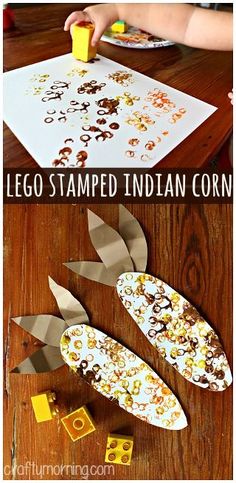 Lego Stamped Indian Corn Craft for Kids Indian Corn Craft, Corn Craft, Thanksgiving Art Projects, Craft Thanksgiving, Crafty Morning, Walpapers Cute, Thanksgiving Craft, Preschool Projects