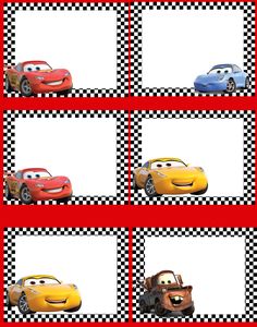 the cars are all lined up in different squares