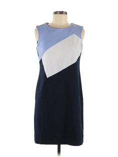 Ann Taylor LOFT Outlet Casual Dress Size: 8 Blue Dresses - used. No Fabric Content, Sheath, Crew Neck, Graphic, Knee Length, Sleeveless | Ann Taylor LOFT Outlet Casual Dress - Sheath: Blue Graphic Dresses - Used - Size 8 Petite Blue Cotton Formal Dress, Formal Blue Cotton Dress, Graphic Dress, Blue Casual Dress, Loft Outlet, Blue Graphic, Blue Dress Casual, Ann Taylor Loft, Casual Dresses For Women