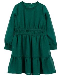 Kid Crepe Chiffon Holiday Dress - Carter's | Carter's Carter Kids, Carters Girl, Family Photo Outfits, Holiday Dress, Dresses Kids Girl, Woven Dress, Crepe Dress, Girls Sweaters, Dress Romper