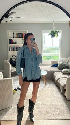 Denim shirt outfit Jean Button Down Shirt Outfit, Oversized Denim Button Up Shirt Outfit, Ctrl Photoshoot, Oversize Denim Shirt Outfit, Denim Shirt Outfit Women Casual, Denim Button Down Shirt Outfit, Wednesday Fits, Denim Shirt Outfit Summer, Denim Button Up Shirt Outfit