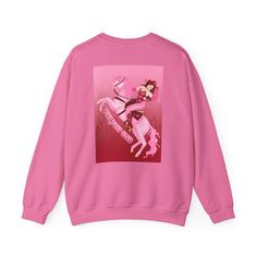 Inspired by Chappell Roan's Pink Pony Club Ideal for any situation, a unisex heavy blend crewneck sweatshirt is pure comfort. These garments are made from polyester and cotton. This combination helps designs come out looking fresh and beautiful. The collar is ribbed knit, so it retains its shape even after washing. There are no itchy side seams on these sweaters.  .: Made with a medium-heavy fabric blend of 50% cotton and 50% polyester (8.0 oz/yd² (271.25 g/m this sweatshirt feels cozy and is the perfect choice for those colder months. .: The classic fit along with the crew neckline deliver a comfy wearing experience with a clean-cut style. Meanwhile, the double-needle stitching at the shoulder, armhole, neck, waistband, and cuff seams add top-tier durability.  .: Say goodbye to itchiness Pink Crew Sweatshirt With Screen Print, Pink Crew Neck Sweatshirt With Screen Print, Pink Pony Club, Pony Club, Chappell Roan, Heavy Fabric, Cut And Style, Unisex Sweatshirt, Crewneck Sweatshirt