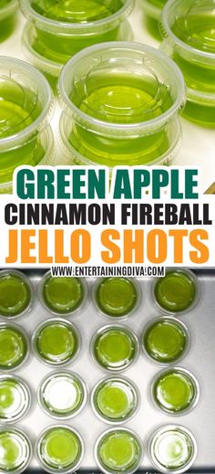 Green Apple Cinnamon Fireball Jello Shots | Cocktails