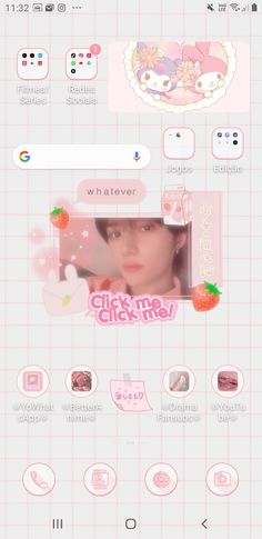 Kpop Pink, Phone Layouts, Hello Kitty Themes, Iphone Wallpaper Kawaii, Manga Drawing Tutorials, Phone Inspiration, Iphone Organization, Iphone App Layout, App Layout