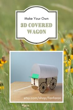 This pin includes multiple crafts you can make from paper: a covered wagon, a log cabin, and a tipi. Wagon Craft, Covered Wagon Craft, Laura Ingalls Wilder, Covered Wagon, Laura Ingalls, 3rd Grade, Wild West, Middle School