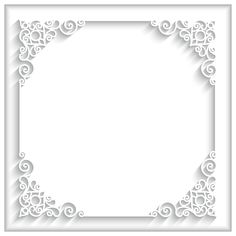 a white paper cutout with swirls and scrolls in the center, on a white background