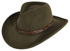 Left! Country Style Felt Hat For Outdoor Fall Use, Green Military Style Wide Brim Hat, Green Military Hat With Wide Brim, Khaki Hats For Outdoor Fall Use, Khaki Outdoor Hat For Fall, Country Style Brown Hat Bands For Winter, Green Wide Brim Military Hat, Western Wool Hat Bands For Outdoor, Brown Flat Brim Hat Bands For Hunting