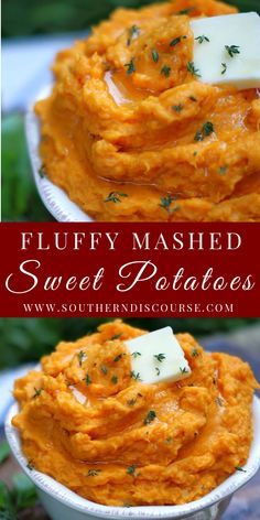 sweet potato mashed potatoes with butter and parmesan cheese on top