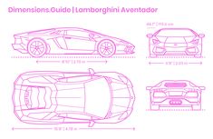 an image of a car that is blueprinted and has the measurements for it