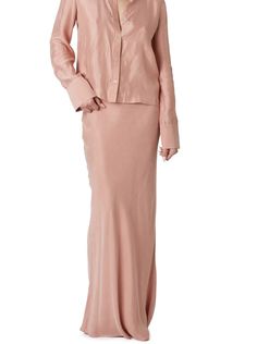 Light pink 90's inspired bias cupro maxi skirt with side zipper closure. Style with your favorite sweaters and ballet flats. CONTENT + CARE 60% Cupro | 40% Viscose SIZE + FIT Model is wearing a size small. S (2-4), M (6-8), L (10-12) Spring Viscose Long Maxi Skirt, Spring Relaxed Bias Cut Maxi Skirt, Spring Bias Cut Relaxed Maxi Skirt, Spring Relaxed Fit Bias Cut Maxi Skirt, Spring Relaxed Bias Cut Skirt, Chic Maxi Skirt For Daywear, Spring Viscose Skirt For Daywear, Full Length Silk Maxi Skirt For Spring, Spring Bias-cut Long Skirt Bottoms