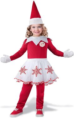 PRICES MAY VARY. Includes; officially licensed Jumpsuit with attached skirt, and Hat EXTRA SMALL 0-6 MONTHS Toddler Elf Costume, Elf On The Shelves, Elf Outfit, Elf Dress, Girl Elf, Elf Costume, Fun World