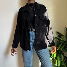 Vintage black button down long sleeves corduroy shirt  Size: XL Model is size S  Height 5'9 💛Please refer to measurements for accurate fit💛 Shoulder to shoulder: 20" Pit to pit: 22.5" Arm length unfolded: 21.5" Length: 30.5" Brand: Ashley  Material: unknown  📌Please read shop policy📌 💕Ask me any questions💕 Long Sleeve Corduroy Shacket With Buttons, Corduroy Long Sleeve Shacket For Work, Corduroy Shacket For Work With Long Sleeves, Corduroy Workwear Shacket With Long Sleeves, Corduroy Shirt For Work In Winter, Corduroy Shirt For Workwear In Winter, Winter Corduroy Workwear Shirt, Winter Corduroy Shirt For Work, Black Button-up Shacket With Buttons