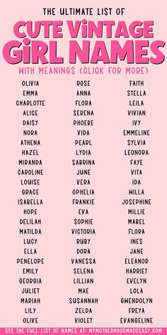 Looking for the perfect cute vintage girl name, for your sweet little baby girl? Well, you’re in luck! Keep reading for our list of the most classical old fashioned girl names that have stood the test of time! You will surely love these beautiful vintage girl names!