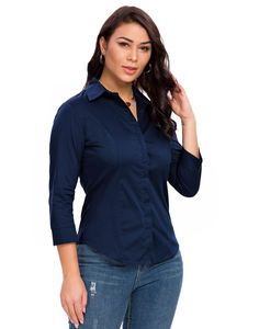 PRICES MAY VARY. Material: 95% Cotton and 5% Spandex. Breathable,stretch and soft. Feature: Button down adjustable collar shirt, 3/4 sleeve, curved hem, slim fit, cuff sleeve with slit. Occasion: The elegantb and simple button down blouse that suit for casual, business meeting, office work, shopping, party, travel, holiday, daily wear etc. Washing: Hand wash with cold water, dry clean, do not bleach.Match with skirt, shorts, jeans. Guarantee: Please be advised to see our size chart for the most Meeting Office, Blouse Summer, Women White Blouse, Shopping Party, Skirt Shorts, Women's Button Down Shirt, White Button Down Shirt, Business Shirts, Business Meeting