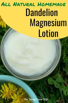 Dandelion Oil, Natural Lotion, Magnesium Lotion, Lotion Recipe, Restless Legs, Magnesium Oil, Growing Pains