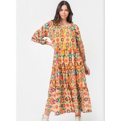 Go With The Flow In This Comfy And Flowy Midi Dress. Brand New Size Small - Elastic V-Neck With Tie Knot - Long Sleeves With Elastic Cuffs - Ruffle Hem - Allover Print - Lined Yellow Floral Maxi Dress, Blush Maxi Dress, Cream Maxi Dress, Flying Tomato Dress, Fiesta Dress, Pink Floral Maxi Dress, Flowy Midi Dress, Floral Print Kimono, Yellow Midi Dress