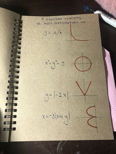 a notebook that has some writing on it