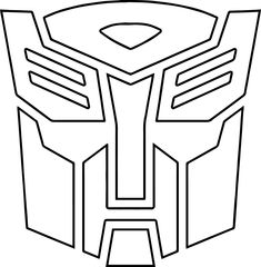 an image of a transformer mask coloring page