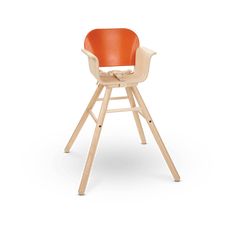 High Chair - Orange | Perfect for 3 - 6 Years! PlanToys USA Modern High Chair, Wooden High Chairs, Plan Toys, Bent Wood, Musical Toys, Play Kitchen, Table Height, Kids Chairs, Raising Kids