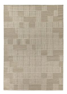 a beige rug with white lines on it