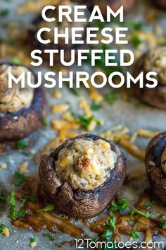 cream cheese stuffed mushrooms are an easy appetizer to make ahead and freeze for dinner