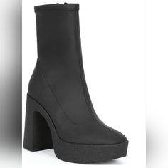 Gianni Bini Dayore Stretch Platform Booties From Gianni Bini, The Dayore Stretch Platform Booties Feature: Synthetic Stretch Upper Slight Square Toe Construction Full Inside Zipper Closure Unlined Memory Foam Sock Rubber Crepe Outsole Approx. 8.27" Shaft Height Approx. 9.84" Shaft Circumference Approx. 1.57" Platform Height Approx. 4.53" Heel Height Imported. New Without The Box. New To Poshmark Sign Up With My Code Nandolov To Save $10 On Your First Order. High Ankle Synthetic Heels For Evening, Evening High Ankle Heels In Synthetic Material, Synthetic High Ankle Evening Heels, Evening High Ankle Heels In Synthetic, Ankle Boot Heels With Padded Ankle In Synthetic, Evening Heeled Boots With Round Toe, Synthetic, Synthetic Round Toe Heeled Boots For Evening, Evening Ankle Boots In Synthetic Material, Synthetic Heeled Boots With Round Toe For Evening