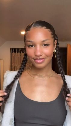 May 30, 2022 - This Pin was created by Ashlee West on Pinterest. Slick back braid pig tails Braid Pig Tails, Slick Back Braid, Ashlee West, Back Braid, Mixed Curly Hair, Curly Hair Videos, Curly Hair Photos, Cute Curly Hairstyles