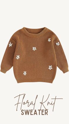 Unisex baby sweater, newborn baby girl cotton pullover tops, made of knitting wool, casual and warm, suitable for infants toddlers wearing in fall, winter, spring. #ad #sweater #knitsweater #florals #kidsclothes Kids Sweater Pattern, Baby Girl Sweater, Knitted Sweatshirt, Toddler Wearing, Toddler Sweater, Baby Sweater, Knitting Wool, Top Baby Products