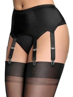 Top Rated Nylon Dreams 6 Strap Suspender Belt, Bridal, Party, Everyday Wear, Womens Intimates Sleep Black Garter Belt, Black Garter, Garter Belt And Stockings, Suspender Clips, Stocking Tops, Vintage Stockings, Stockings And Suspenders, Black Stockings, Nylon Stockings