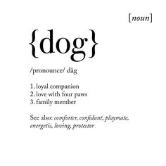 the words dog are written in black and white, with different font styles on them