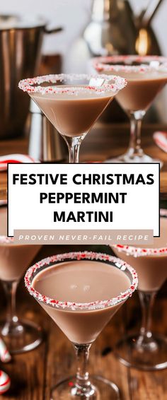 Image for Festive Christmas Peppermint Martini Peppermint Rumchata Martini, Peppermint Horchata Drinks, Peppermint Christmas Drinks Alcohol, Peppermint Bark Rumchata Recipes, Peppermint Drinks Alcohol, Peppermint Alcoholic Drinks, Peppermint Rumchata Recipes, Christmas Martini Holiday Drinks