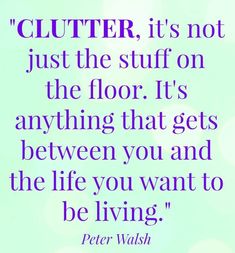 peter wash quote about clutter it's not just the stuff on the floor