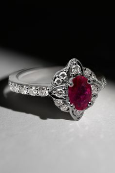 Forget Ruby slippers! It's Ruby rings or nothing for us! ❤️ Which precious gem is your favorite? Ruby, Diamond, Sapphire or Emerald? Gia Certified Oval Ruby Ring, Exquisite Oval Ruby Ring Gia Certified, Oval Ruby Ring With Diamond, Elegant Gia Certified Oval Ruby Ring, Timeless Oval Ruby Ring With Diamonds, Oval Ruby Ring With Diamond Center Stone, Gia Certified Oval Diamond Ring Fine Jewelry, Gia Certified Oval Halo Ring, Gia Certified Oval Diamond Ring