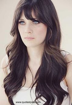 FABOLUS LONG HAIR WITH BANGS-2016 Long Fringe Hairstyles, Long Haircuts, Long Dark Hair, Fringe Hairstyles, Long Brown Hair, Zooey Deschanel, Soft Curls, Hairstyles Long