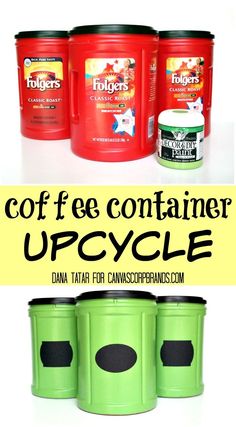 coffee container upcycle with text overlay