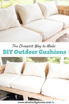 - https://howcandothis.com/homedecoration/low-cost-diy-outside-cushions/ Diy Patio Ideas, Waterproof Spray, Outdoor Couch, Diy Outdoor Decor, Outdoor Furniture Plans, Patio Diy, Diy Cushion, Pallet Furniture Outdoor, Patio Cushions