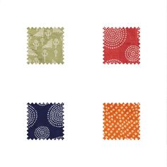 four squares with different designs on them