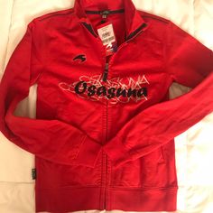 Rare! Official Spanish Soccer/Football Club Gear. Bought From The Uk. Brand New. Too Small For Me. Comfortable Fabric And Well Tailored. Casual Red Track Jacket For Sports Events, Casual Red Track Jacket For Sports Season, Red Sporty Track Jacket For Sports Season, Red Track Jacket For Fall Sports Events, Sporty Red Track Jacket For Athletic Season, Soccer Jacket, Red Long-sleeved Track Jacket For Sports, Soccer Football, Football Club