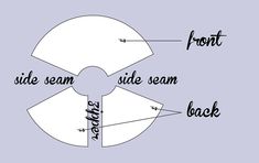 the diagram for how to make an origami fan with text that reads front, side, and side seams