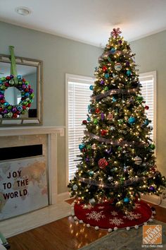 a decorated christmas tree in a living room