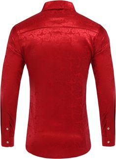 A must-have for any formal wardrobe, the Men's Red Long Sleeve Fashion Rose Jacquard Dress Shirt is made of 100% cotton for premium comfort and features a jacquard pattern for a stylish and modern look. Crafted with a slim fit, this shirt provides a tailored silhouette perfect for any special occasion. Imported 98% Polyester, 2% Spandex Button Closure Machine Wash Only Brand Size Bust Hip Waist S 32-34 34 - 36 23 - 25 M 34-37 36 - 39 25 - 28 L 37-40 39 - 41 28 - 31 XL 40-42 41 - 44 31 - 34 2X 42-45 44 - 47 34 - 37 Red Fitted Shirt For Semi-formal Occasions, Formal Red Long Sleeve Shirt, Fitted Elegant Red Shirt, Elegant Fitted Red Shirt, Elegant Long Sleeve Red Shirt, Red Fitted Elegant Shirt, Elegant Red Slim Fit Shirt, Elegant Red Long Sleeve Shirt, Red Slim Fit Shirt For Semi-formal Occasions