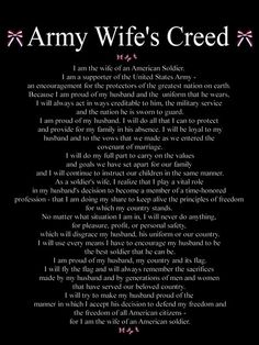 the poem for army wife's creed