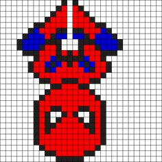 an image of a pixellated red and blue object