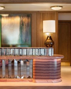 the lobby is clean and ready for guests to use it as a reception table or seating area