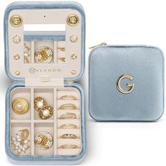 PRICES MAY VARY. TRAVEL SIZE - Size 3.9*3.9*2 inch/10*10*5 cm, this jewelry organizer is portable and light weight,easy to carry in your handbags or in your luggage. Perfect for safekeeping and organizing your favorite jewelry wherever you go. Well Crafted Ideal Gift - Which is a perfect gift for mom, daughter, friends, sister, bridesmaid, bride, wife, girlfriend, teacher... Add a special touch by personalizing it with her monogram for a gift she'll instantly fall in love with. Exclusive A-Z let