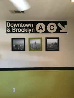 there is a sign on the wall that says downtown and brooklyn acc